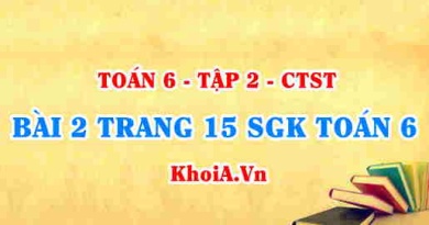Bài 2 trang 15 SGK Toán 6 Tập 2 Chân trời sáng tạo